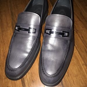 Perfect gray TOD’s men’s leather loafers 11m/ NWOB